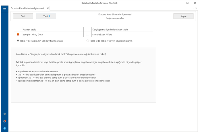 E-posta Kara Listesinin İşlenmesi